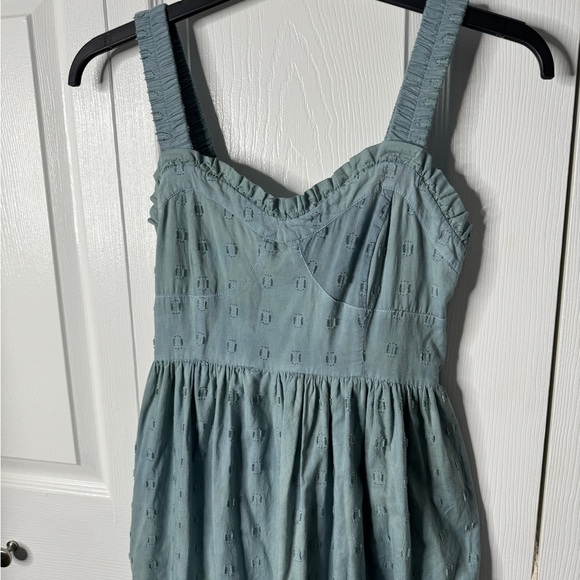 American eagle blue corset maxi dress w front slit and strappy back - Picture 6 of 6